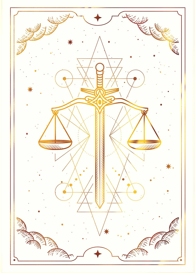 Scale of justice sword