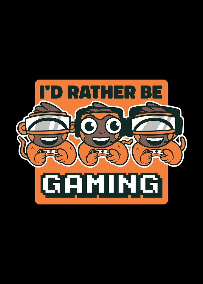 Gaming monkeys cartoon