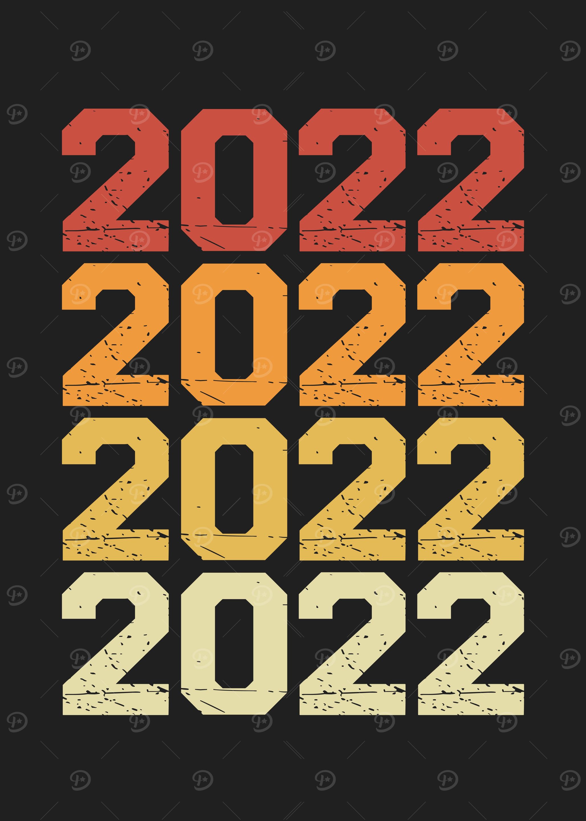 Year 2022 Colored retro