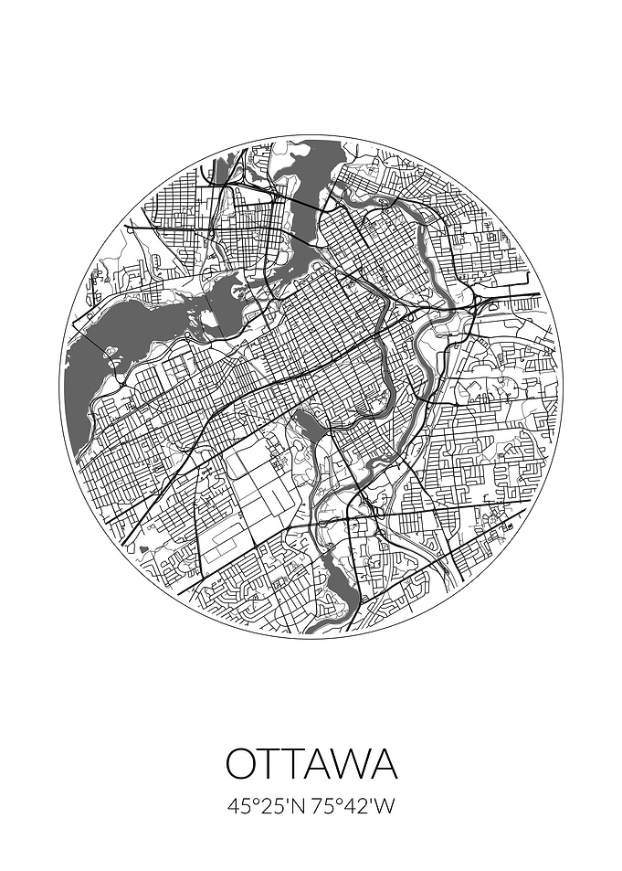 Ottawa City Map White