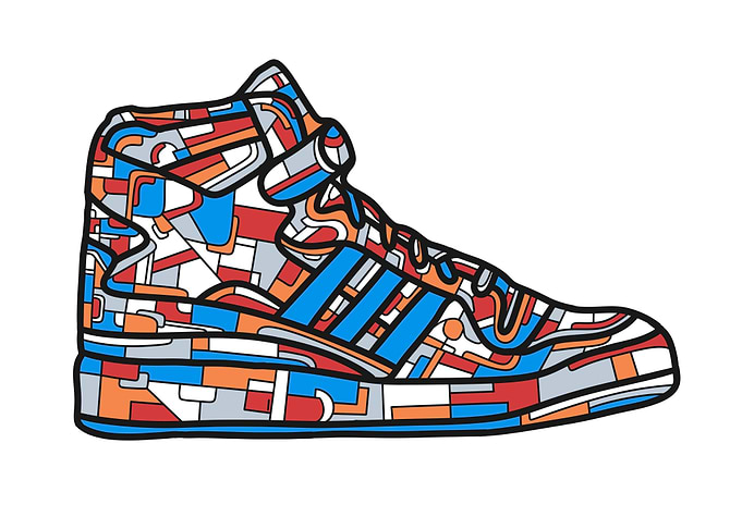 Blue stripe shoes
