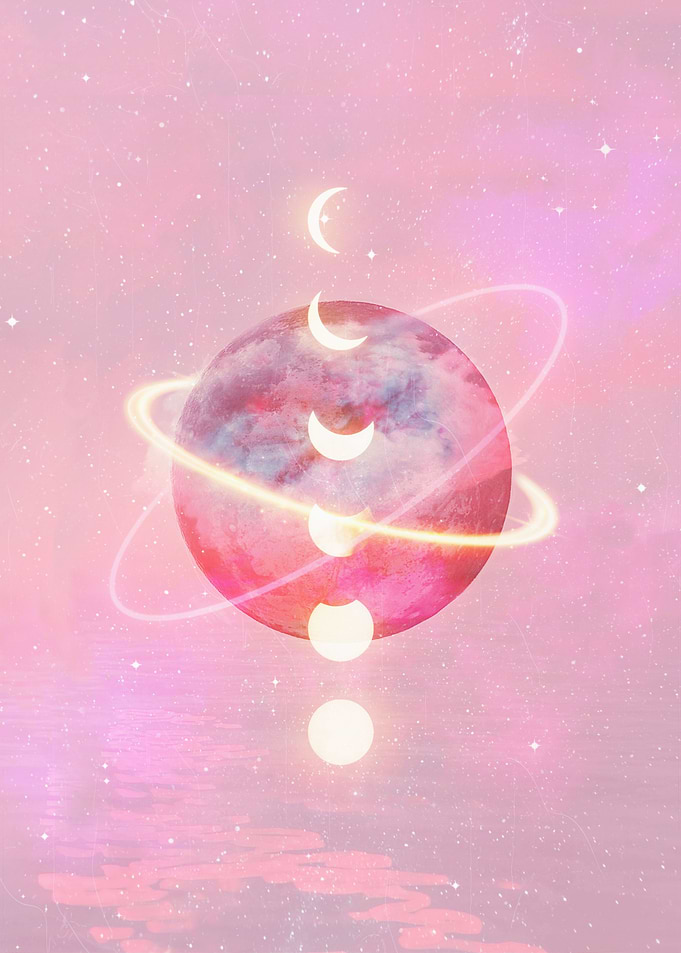 Pink Moon and Planet