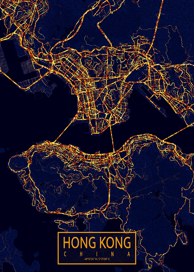 Hong Kong City At Night