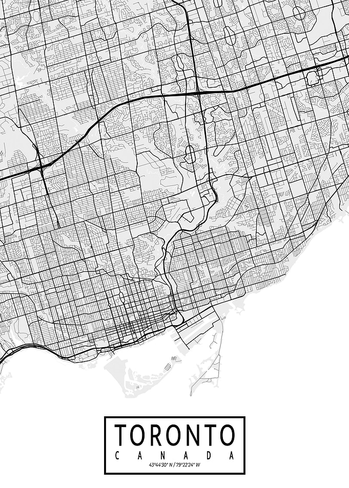 Toronto City Map Light