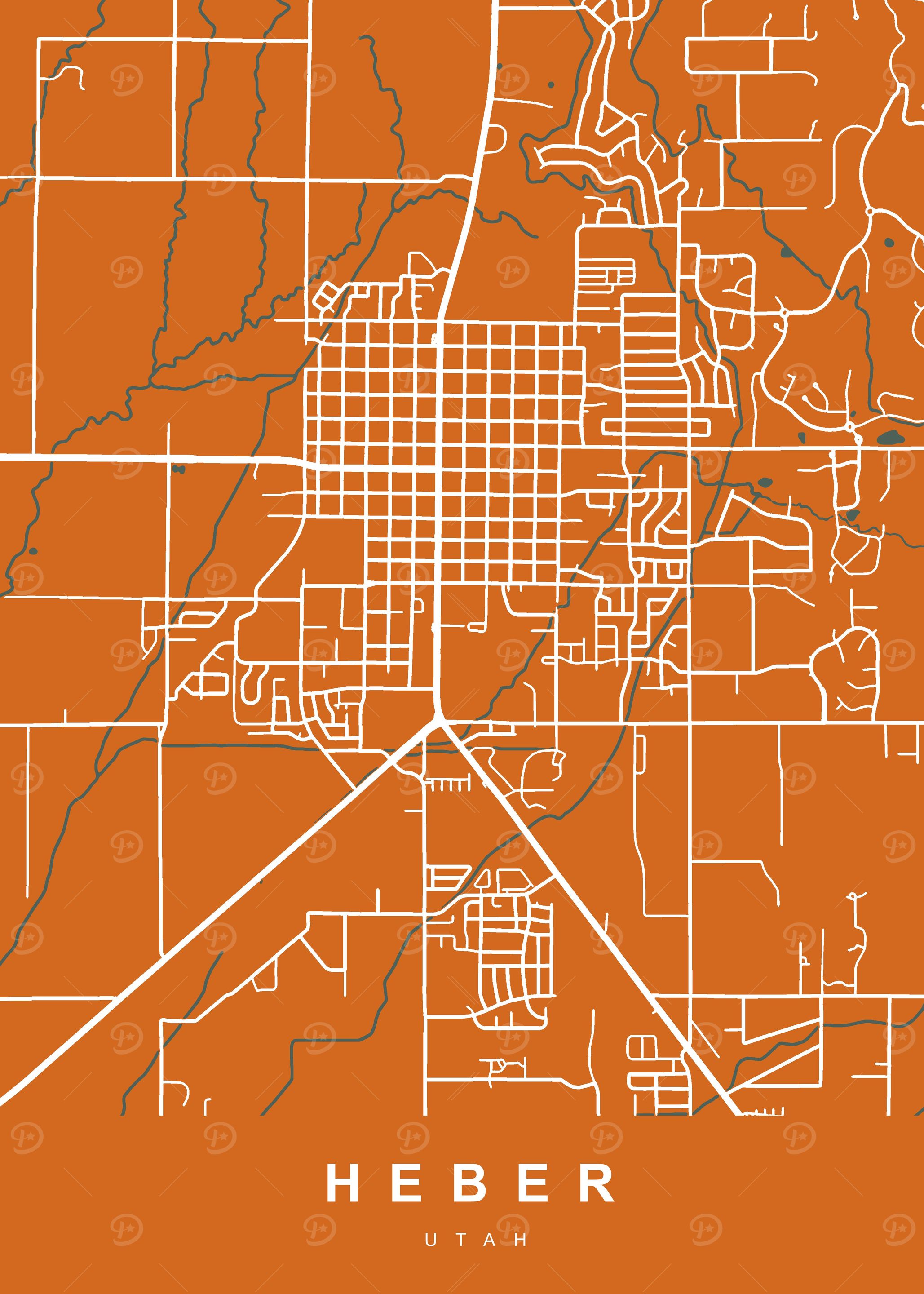 HEBER Map UTAH USA