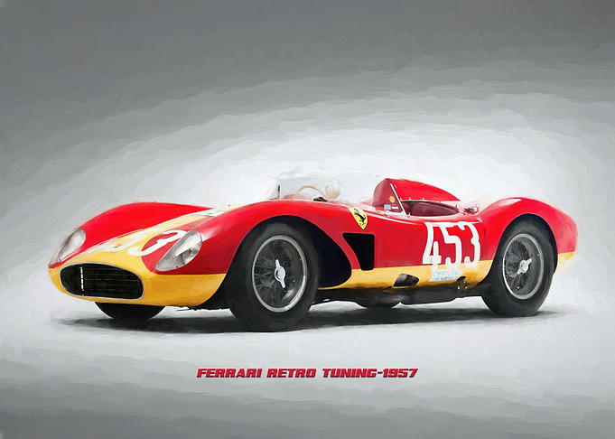 Ferrari Retro watercolor