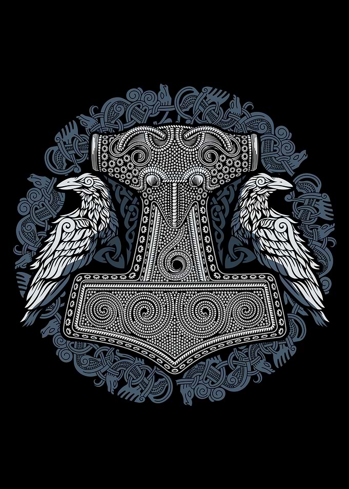 Viking Thor Raven Mjolnir