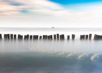 Stone piles in rows
