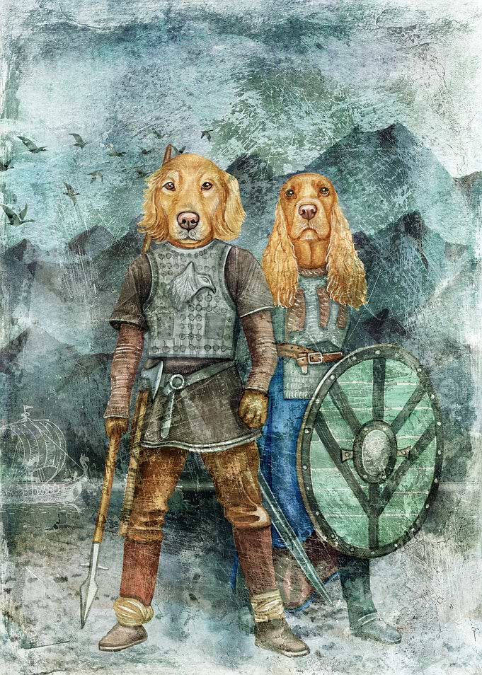 Warlike dog vikings