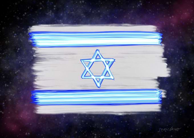 Flag of Israel minimal art