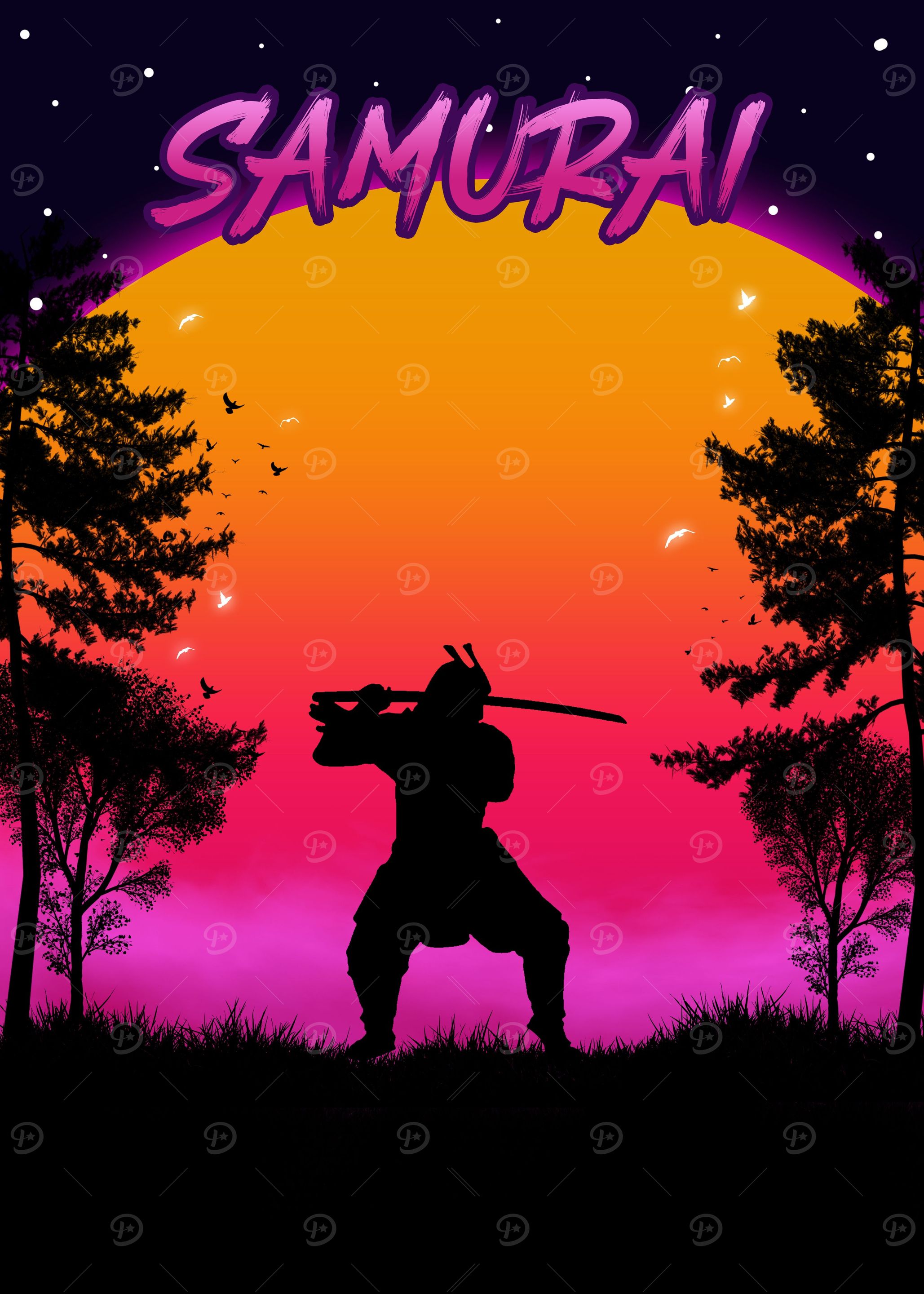 Samurai Moon Art
