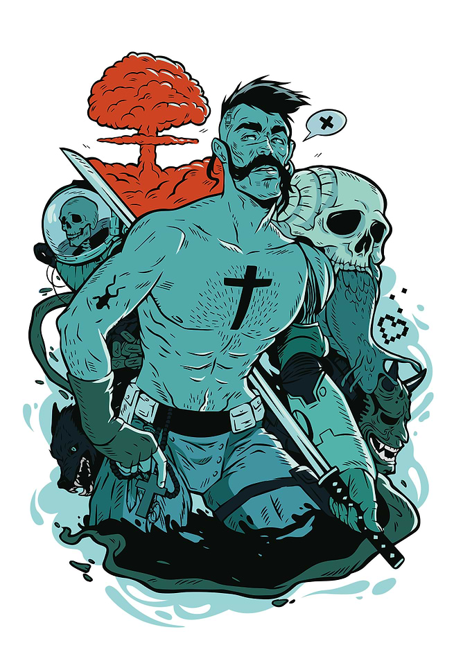 Color art Cossack