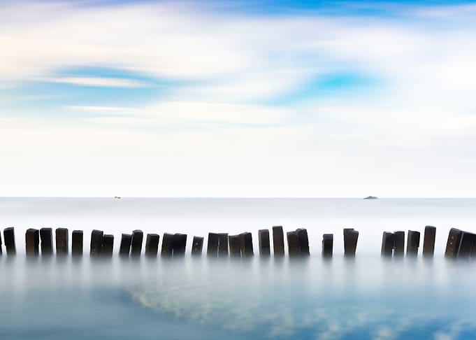 Stone piles in rows
