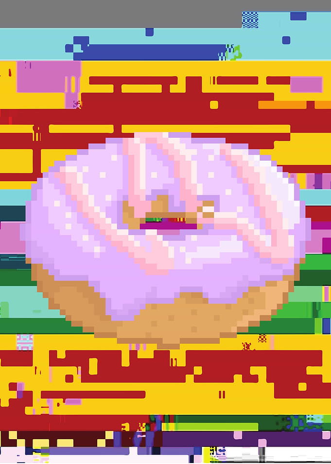 Cute Pixel Art Doughnut