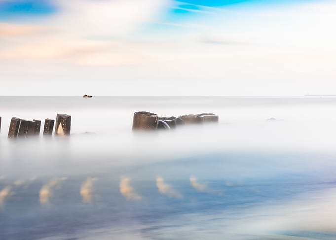 Stone piles in rows