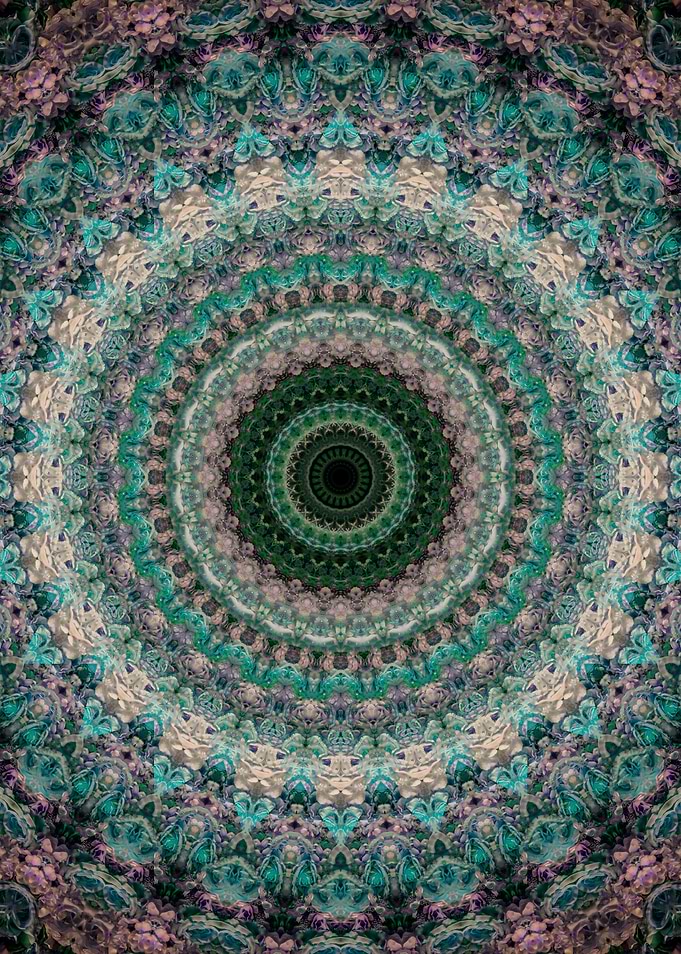 Cream and green mandala