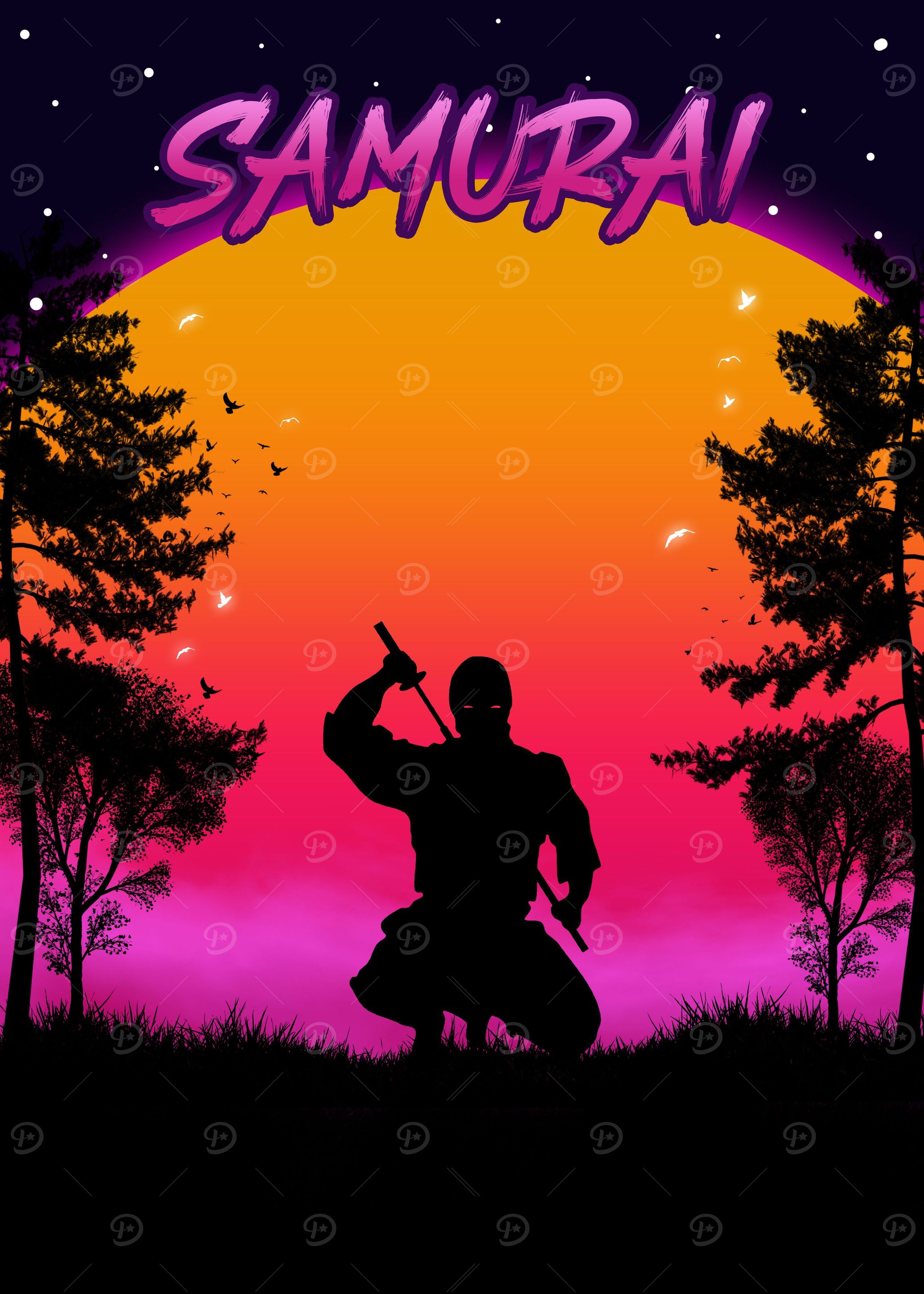 Samurai Moon Art