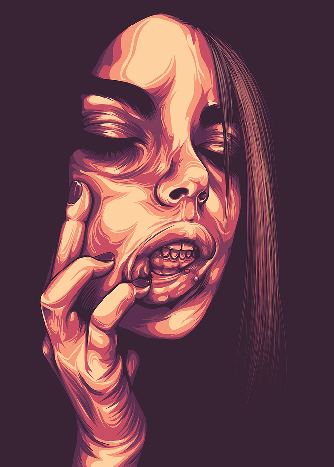 lonely girl illustration