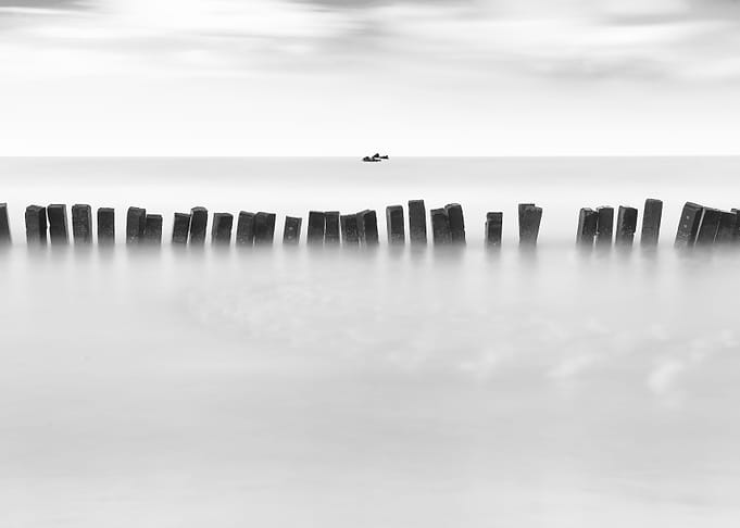 Stone piles in rows