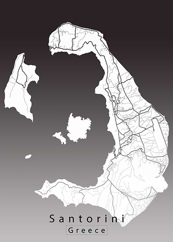 Santorini Island Map