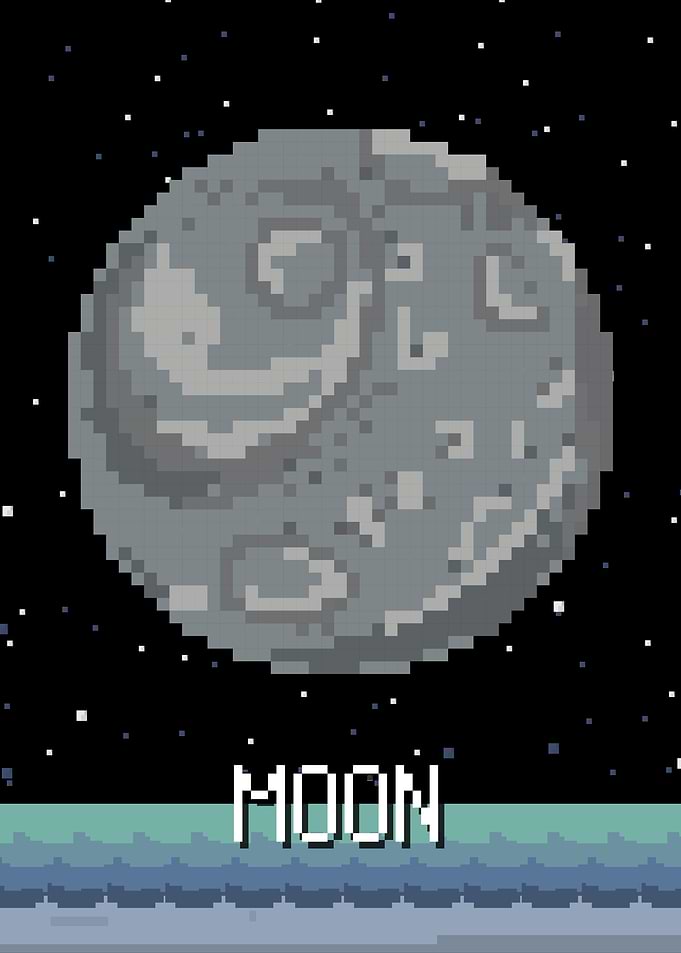 Space Pixel Art Moon