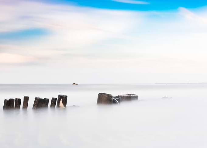 Stone piles in rows