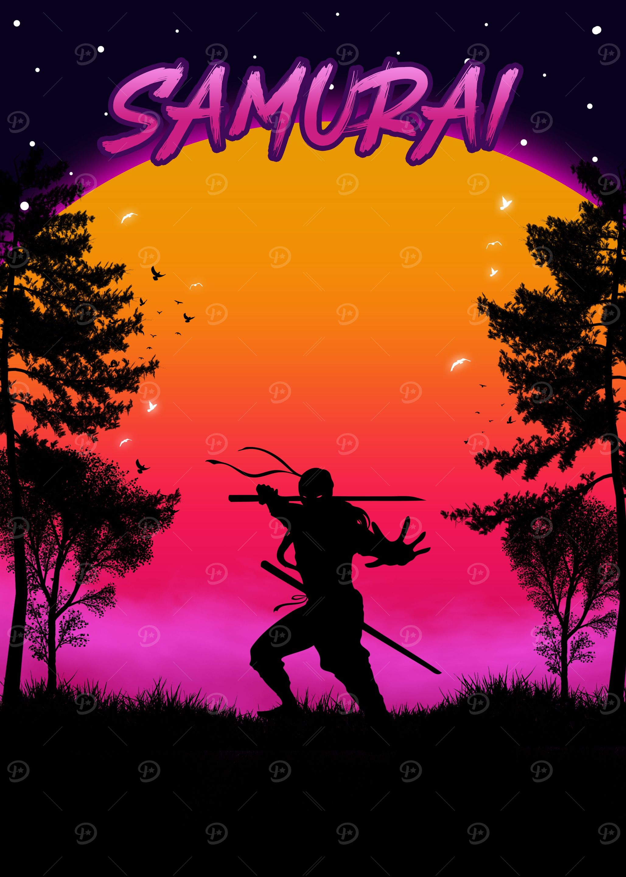 Samurai Moon Art