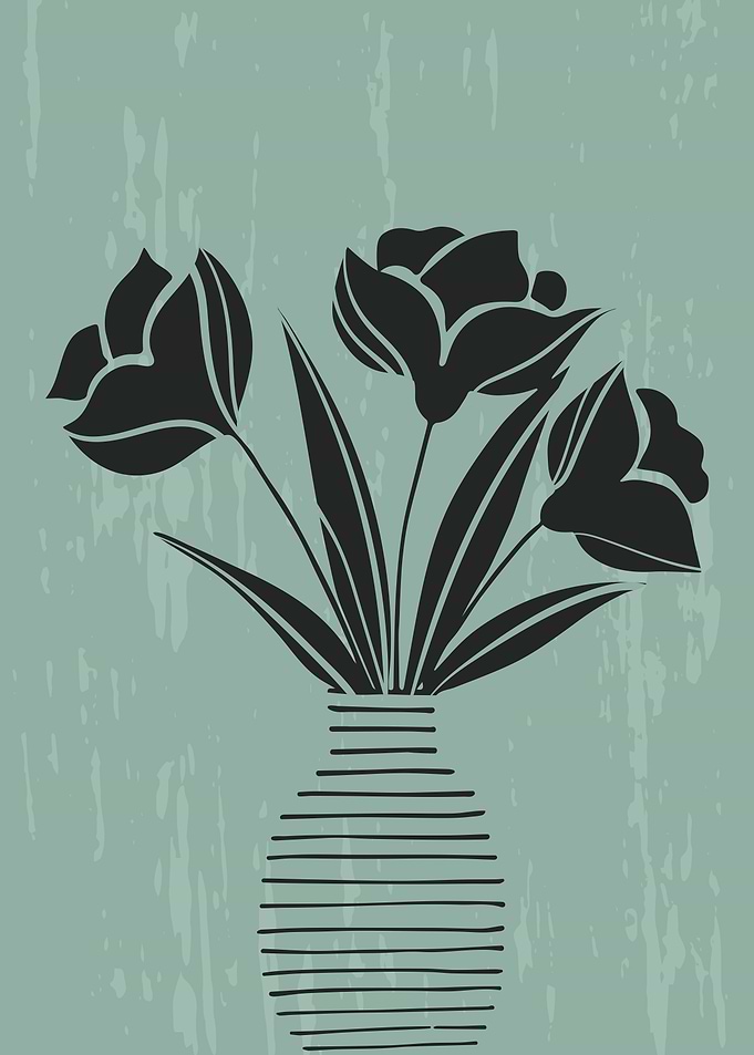 Abstract Rose flower vase
