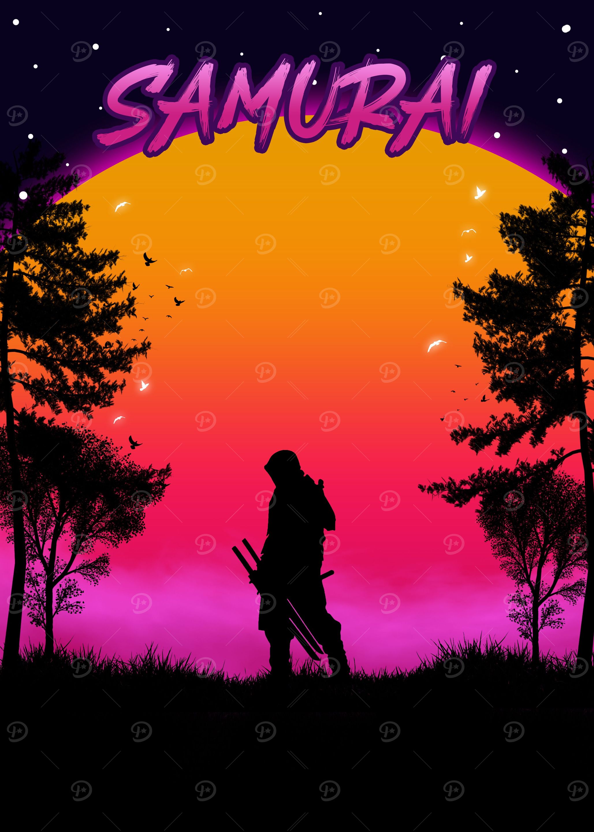 Samurai Moon Art