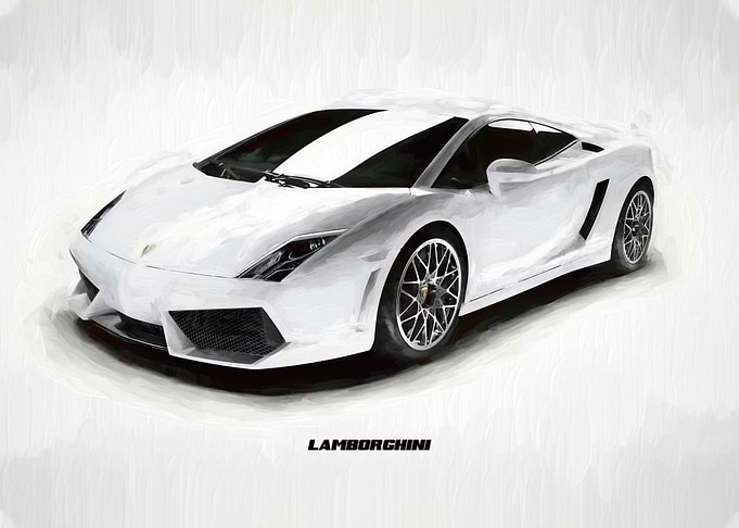 Lamborghini in watercolor
