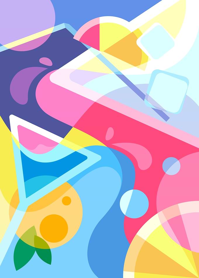Two abstract cocktails
