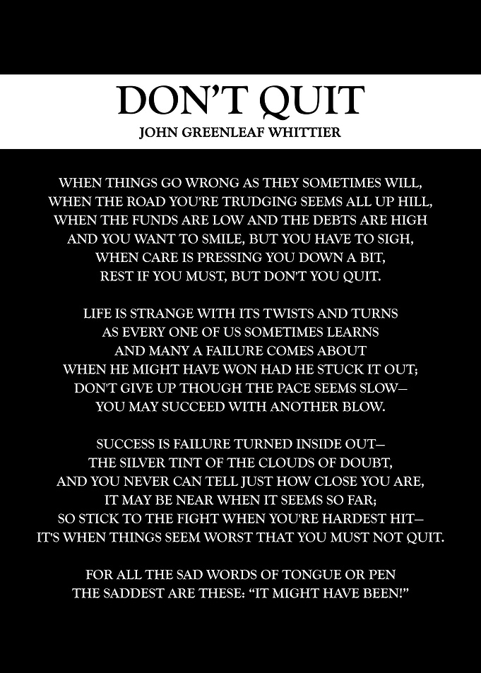 Do not quit poem