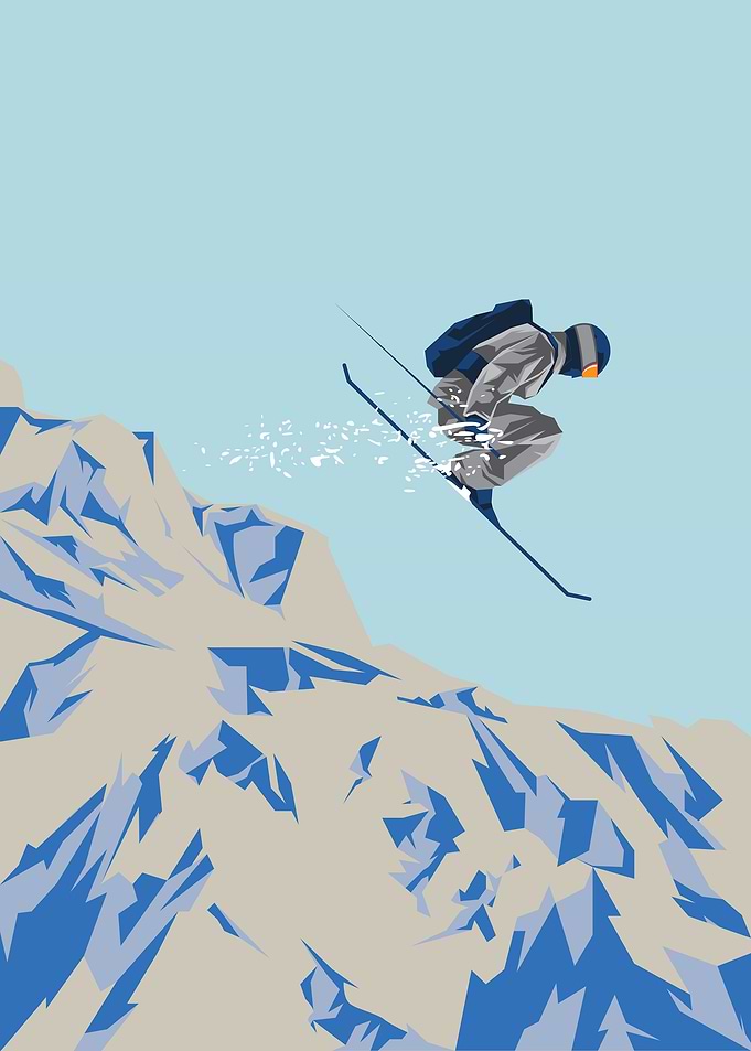 Ski jump downhill
