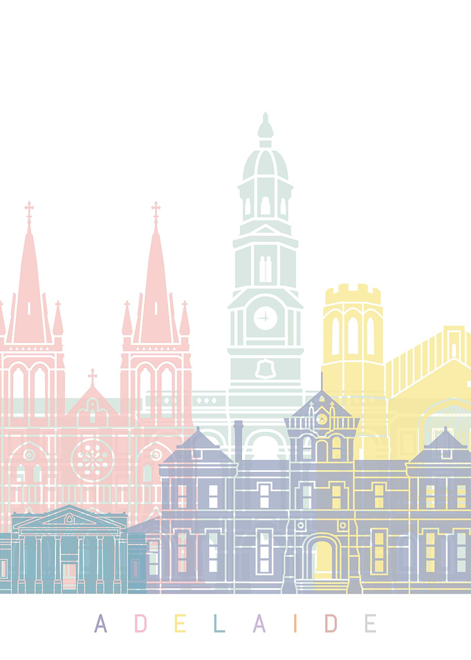 ADELAIDE SKYLINE POSTER