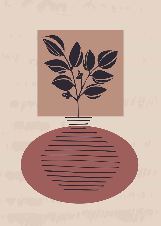 Botanical plant modern art