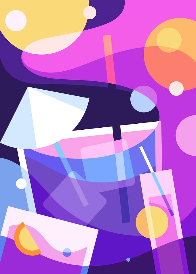 Abstract party cocktails
