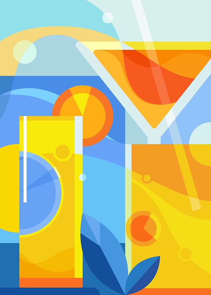 Abstract summer cocktails