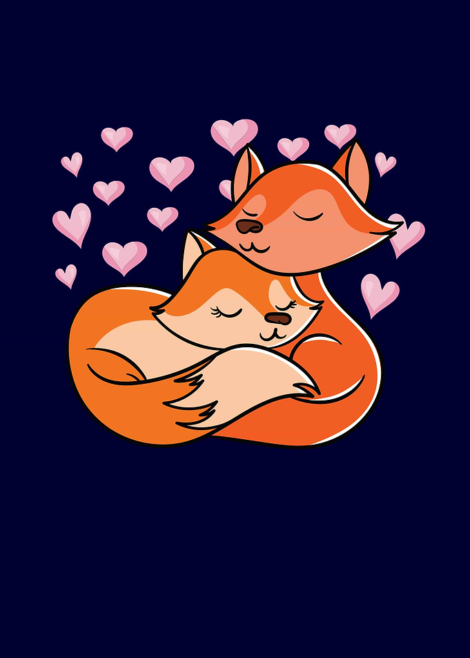 Valentines Day Couple Fox