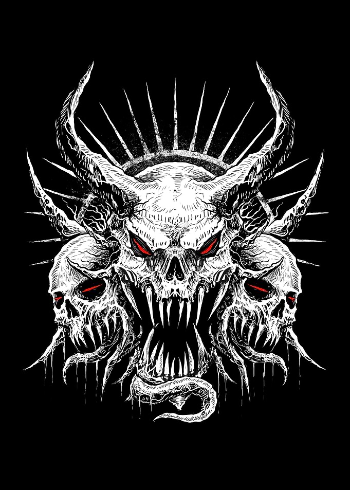 666 Demon Devil Heads