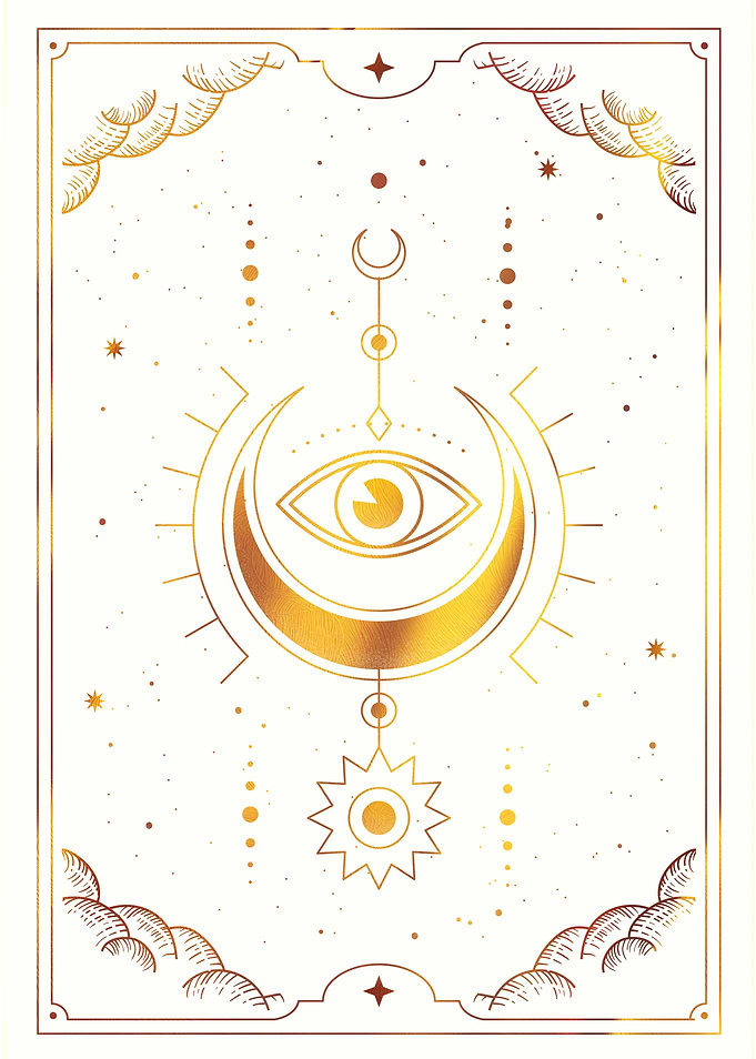 Tarot Moon with Eye