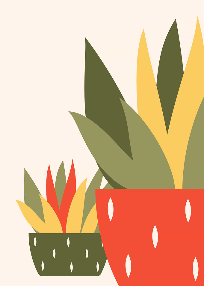 Botanical plants vase art
