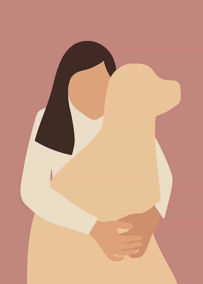 Minimal Dog animal portait