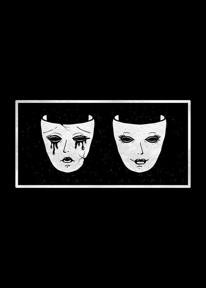 Theater Mask Sad Emo Goth