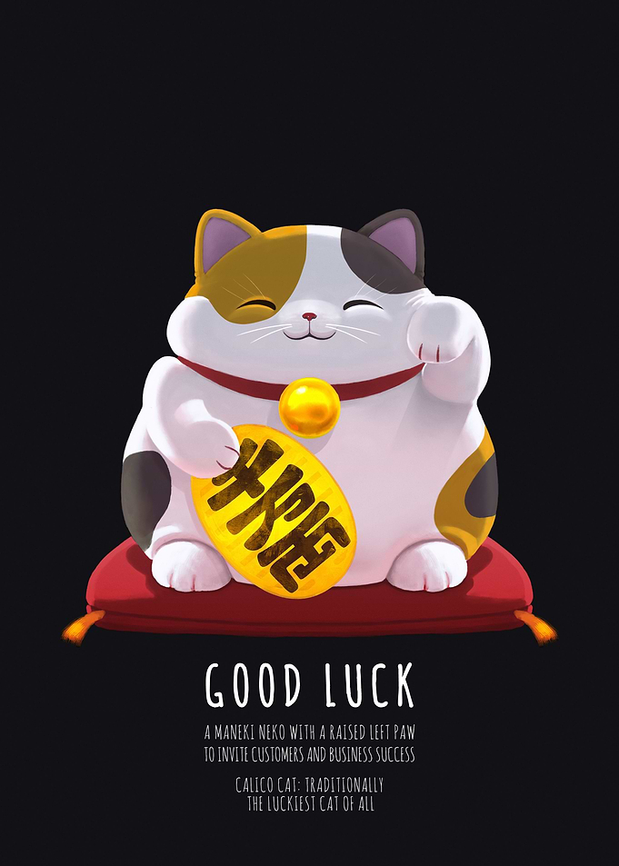 Lucky Calico Cat Left Paw