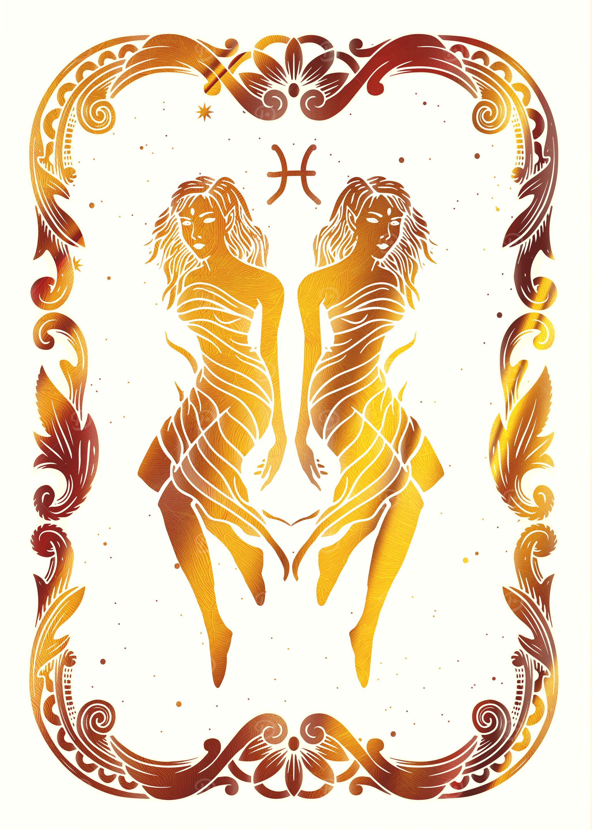 Tarot two beautiful nymphs