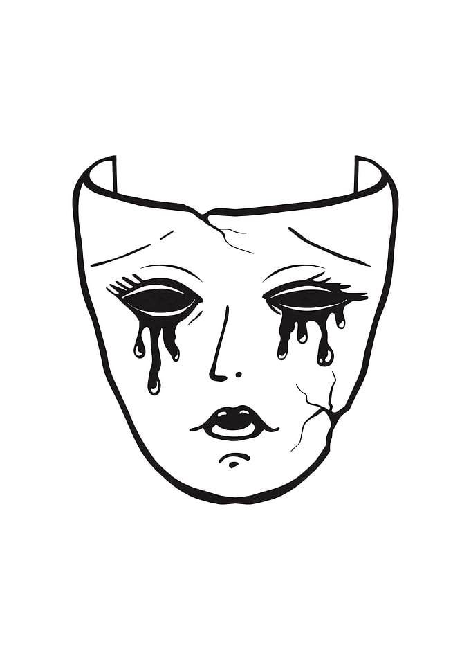 Theater Mask Sad Emo Goth