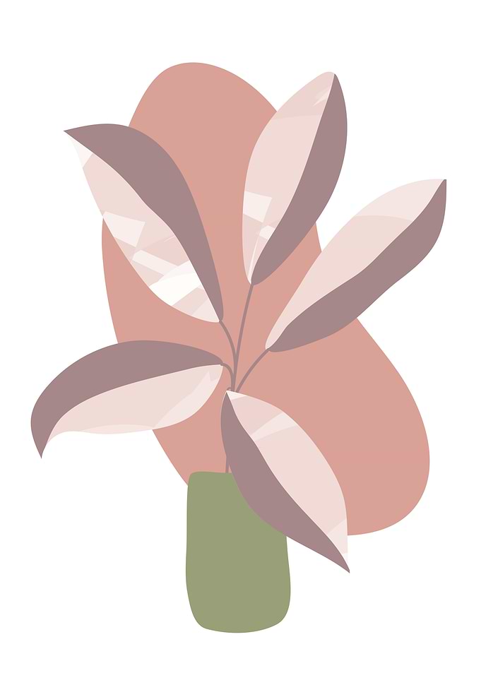 Botanical flower vase art