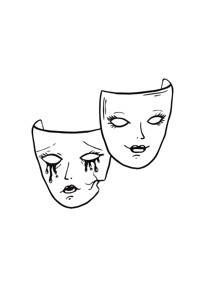 Theater Mask Sad Emo Goth