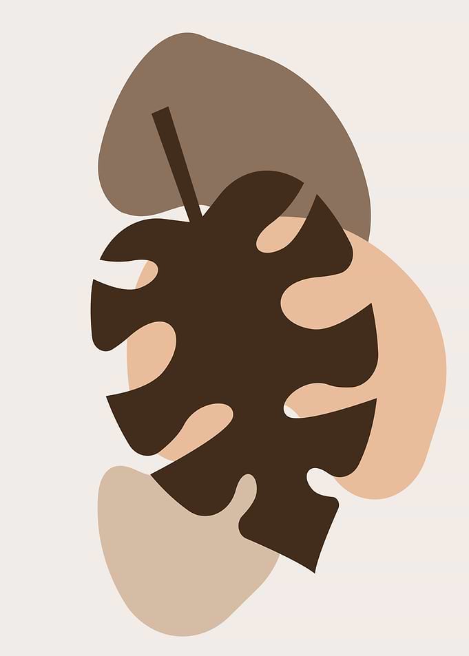 Abstract modern leaf art
