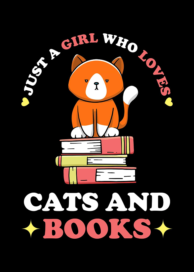 Cats And Books Saying